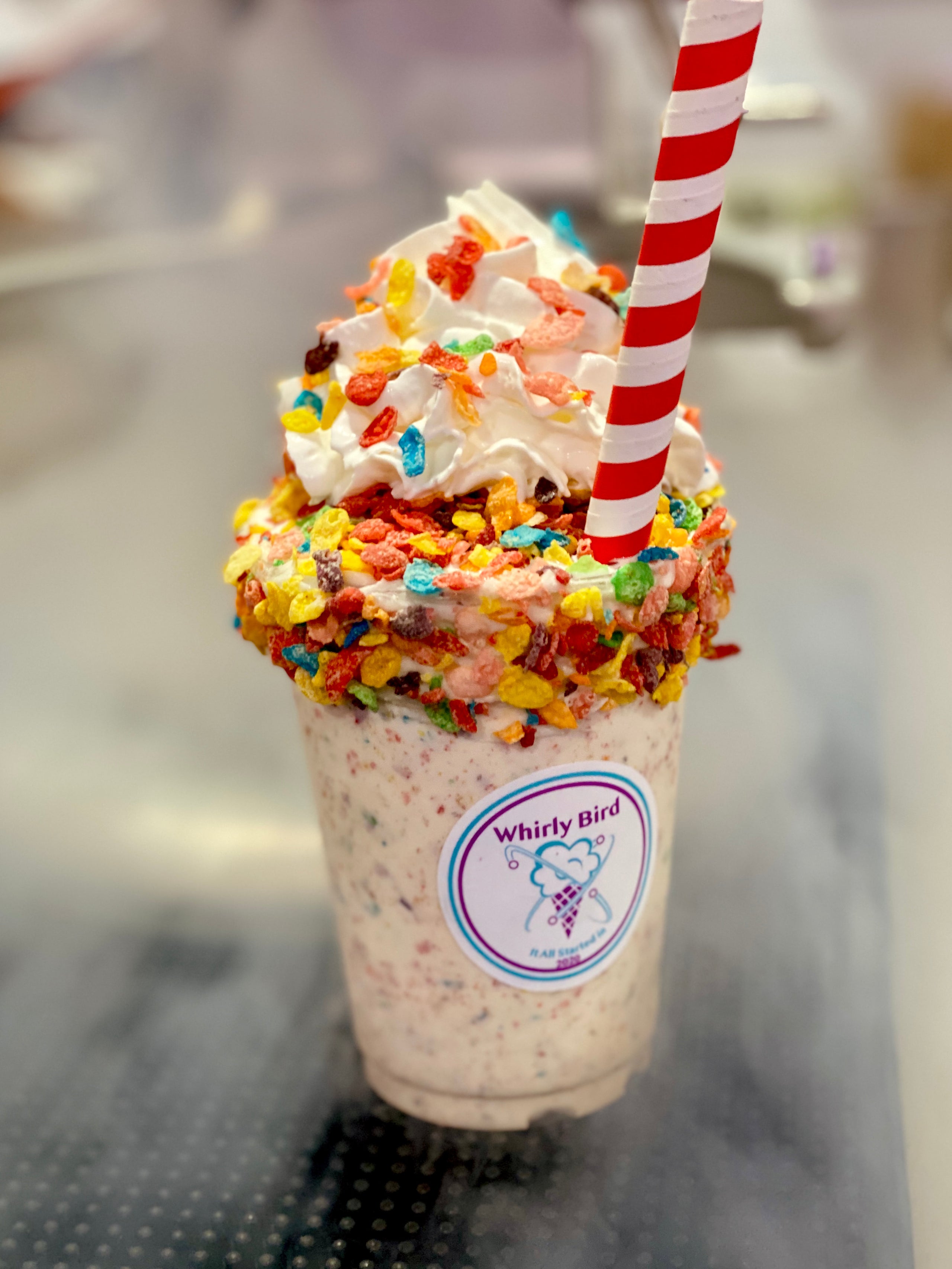 Fruity Pebbles OTT Shake Asheville Sandwich Company